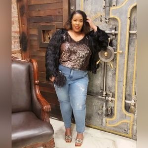 CITY CHIC Razzle Dazzle Cami Bronze Copper Medal Size 24W XXL